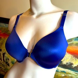 SOMA Vanishing Back Full Coverage Front Close Bra in Royal Blue Sz 36D NWOT